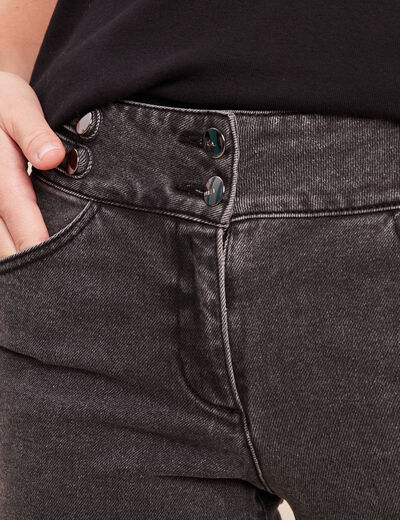 Jean large 7/8&egrave;me denim gris femme