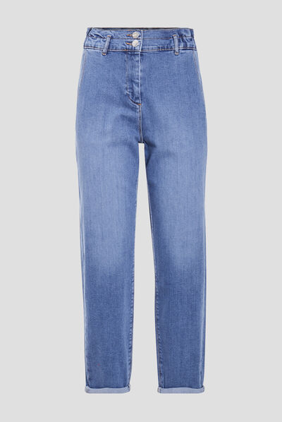 Jean slouchy 7/8ème denim stone femme