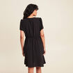 robe courte évasée col rond noir femme