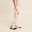 Pantalon paperbag 7/8ème beige femme