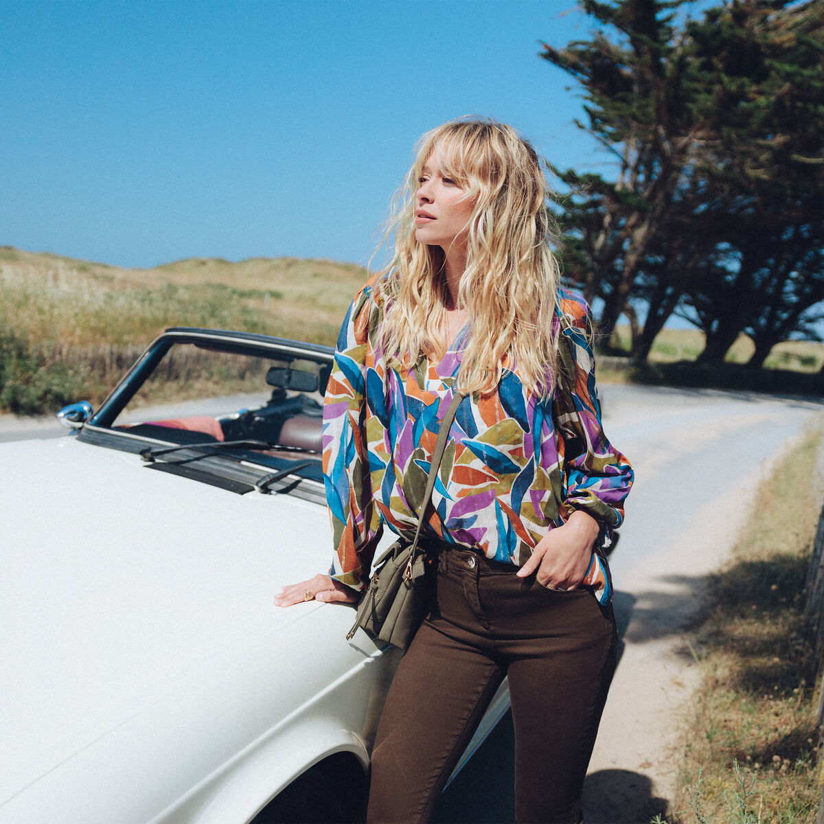 Blouse manches longues multicolore femme