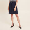 Jupe droite ceinturée bleu foncé femme
