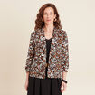 Veste tailleur col châle marron femme