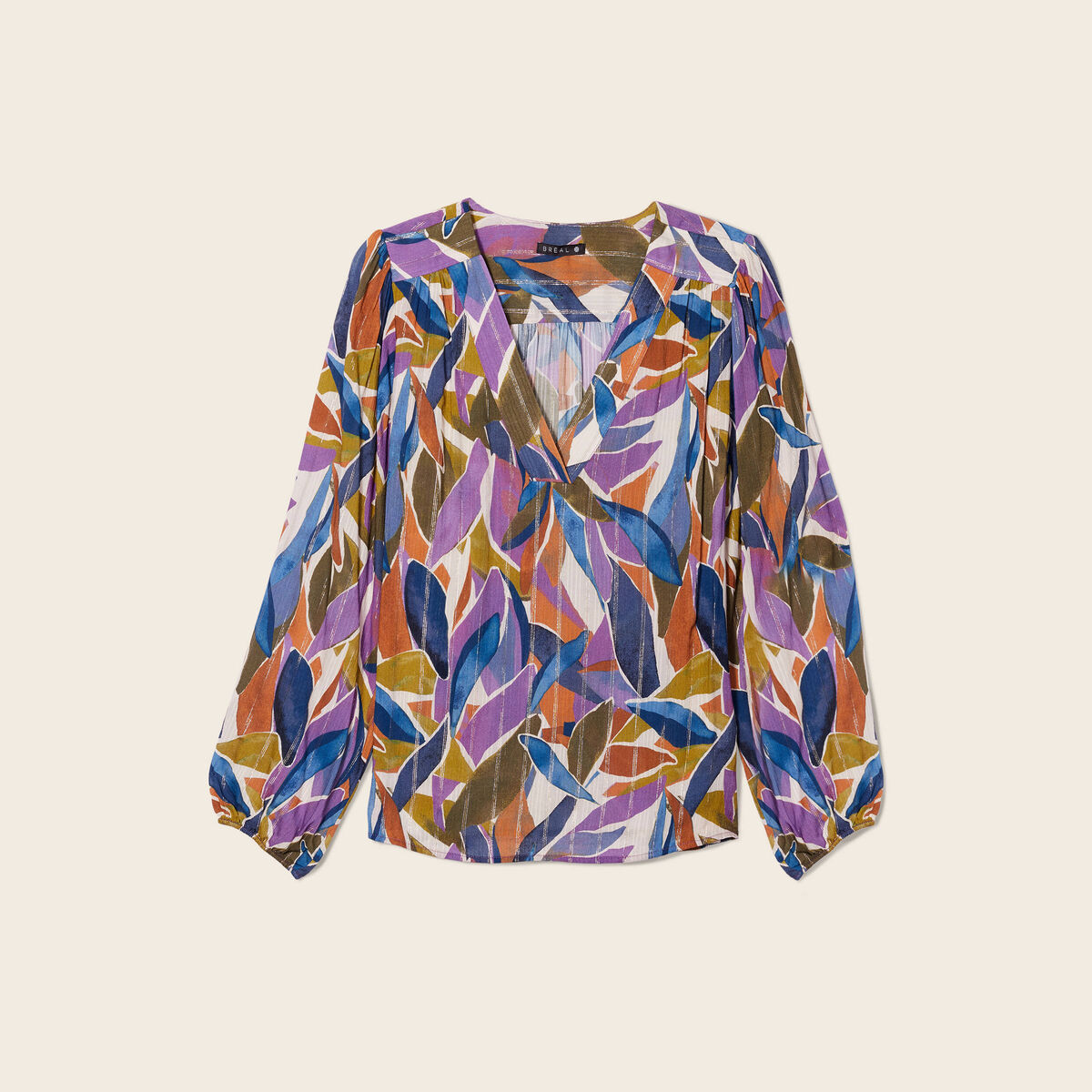 Blouse manches longues multicolore femme