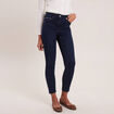 Jean ajusté taille haute denim brut femme