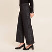 Pantalon large &agrave; paillettes noir femme