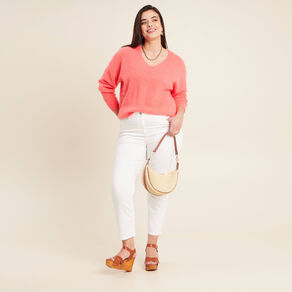 pull manches longues rose vif femme Pull manches longues rose vif femme