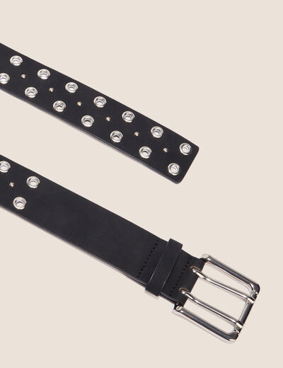 Ceinture avec oeillets noir femme
