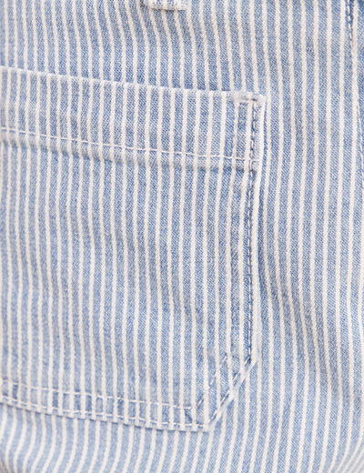 Bermuda casual taille haute bleu femme