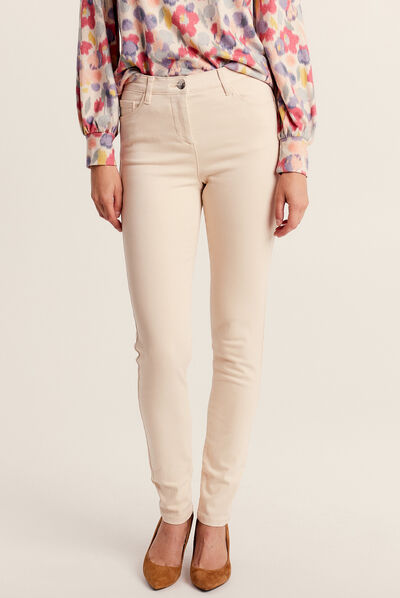 Jean magique ajusté taille standard ivoire femme