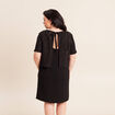 Robe bi-mati&egrave;re droite noir femme