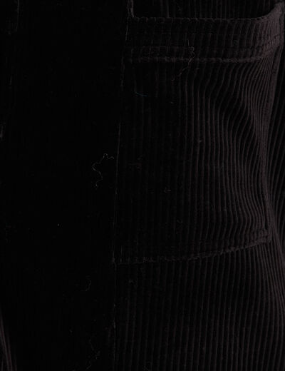 Jupe droite velours noir femme