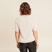 Pull manches courtes beige femme