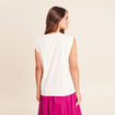 T-shirt col rond manches courtes ecru femme