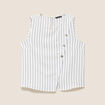 Blouse droite courte sans manches gris fonc&eacute; femme