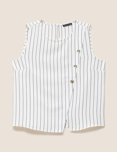 Blouse droite courte sans manches gris fonc&eacute; femme