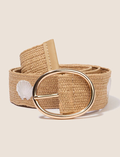 Ceinture large ecru femme