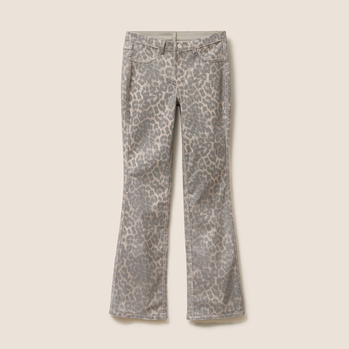 Pantalon bootcut réversible vert olive femme