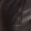 Pantalon coupe mom simili cuir noir femme