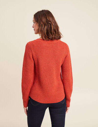 Pull manches longues rouge foncé femme