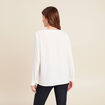 Blouse fluide n&oelig;uds manches longues ecru femme