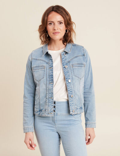 Blouson en jean denim baby bleu femme