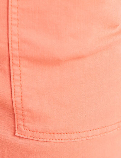 Short droit taille &eacute;lastiqu&eacute;e orange fluo femme