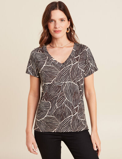 T-shirt manches courtes noir femme