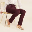 Pantalon droit taille haute bordeaux femme