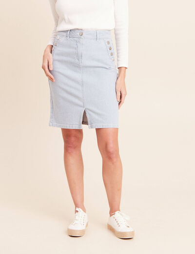 Jupe taille haute bleu femme