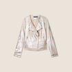 Veste droite zippée couleur argent femme