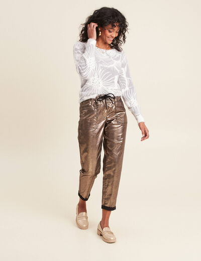 Pull manches longues gris femme