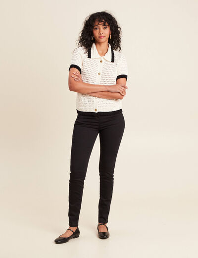 Jean magique L'Unique coupe ajust&eacute;e noir femme