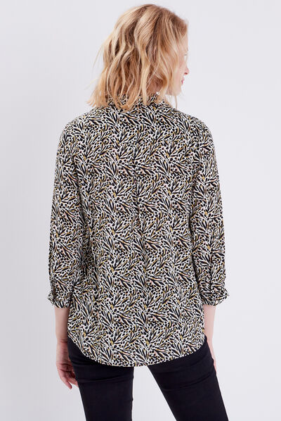 Blouse manches 3/4 ecru femme