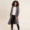 Gilet long manches longues gris foncé femme
