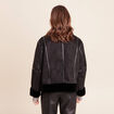 Bombardier court droit col montant noir femme