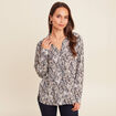 Blouse fluide manches longues beige femme