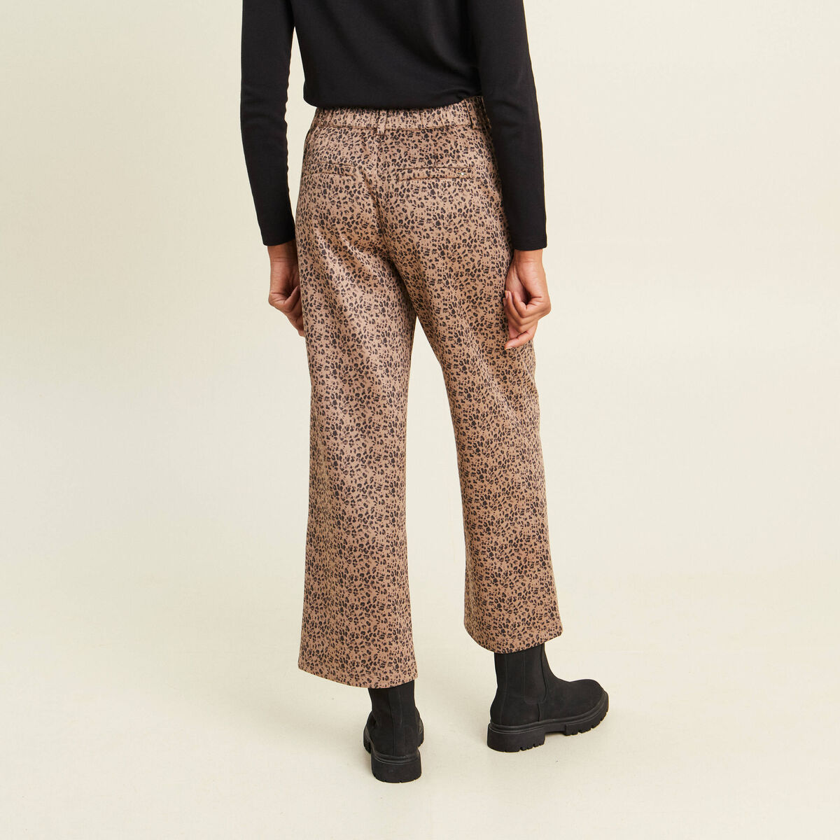 Pantalon large marron femme