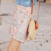 Jupe portefeuille réversible orange corail femme