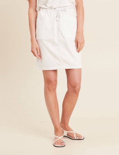 Jupe droite réversible blanc femme