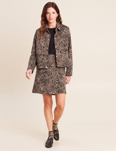 Jupe jacquard taille standard beige femme