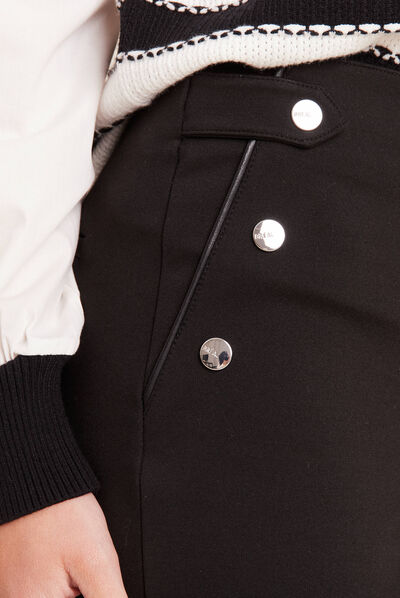 Pantalon tregging taille basculée noir femme