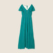 Robe longue droite fluide vert canard femme