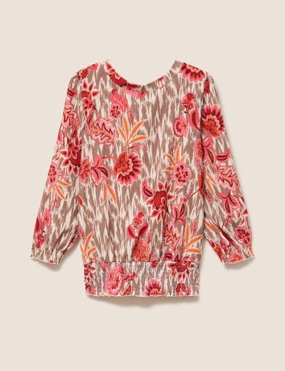 T-shirt manches 3/4 rose femme