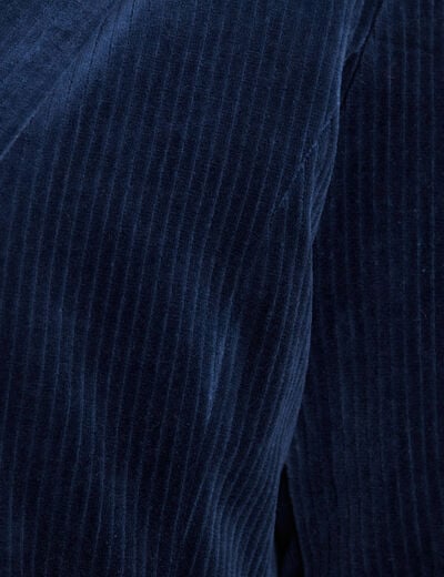 Veste tailleur velours bleu marine femme