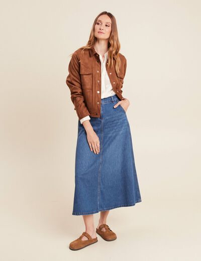 Chemise ample manches longues ecru femme