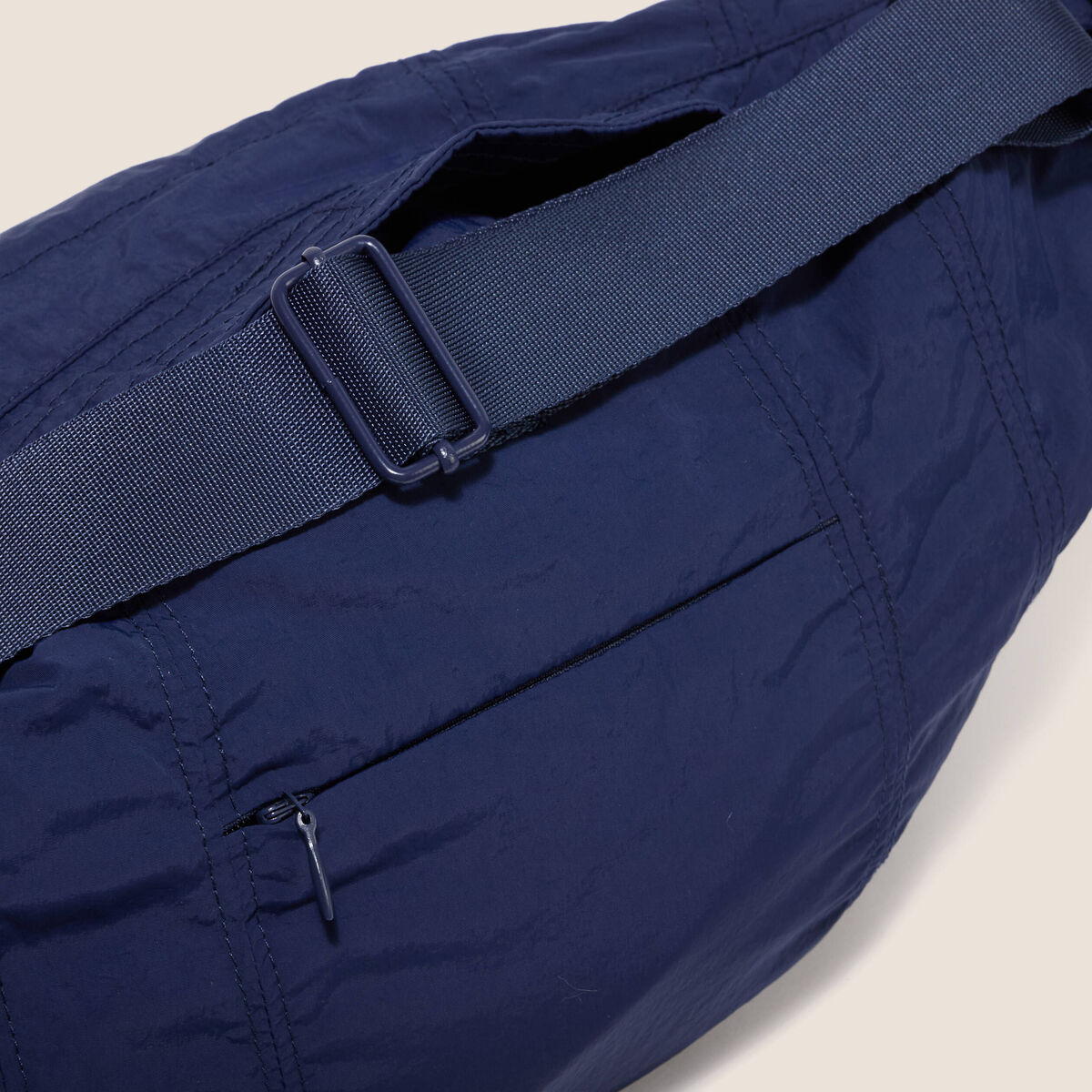 Parka ample doubl&eacute;e avec capuche bleu marine femme
