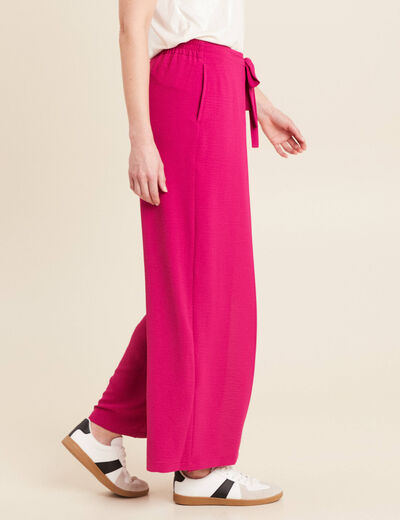 Pantalon coupe large portefeuille rose fushia femme