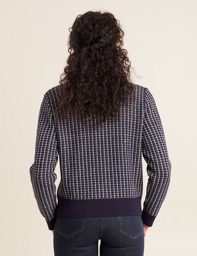 Gilet manches longues bleu marine femme