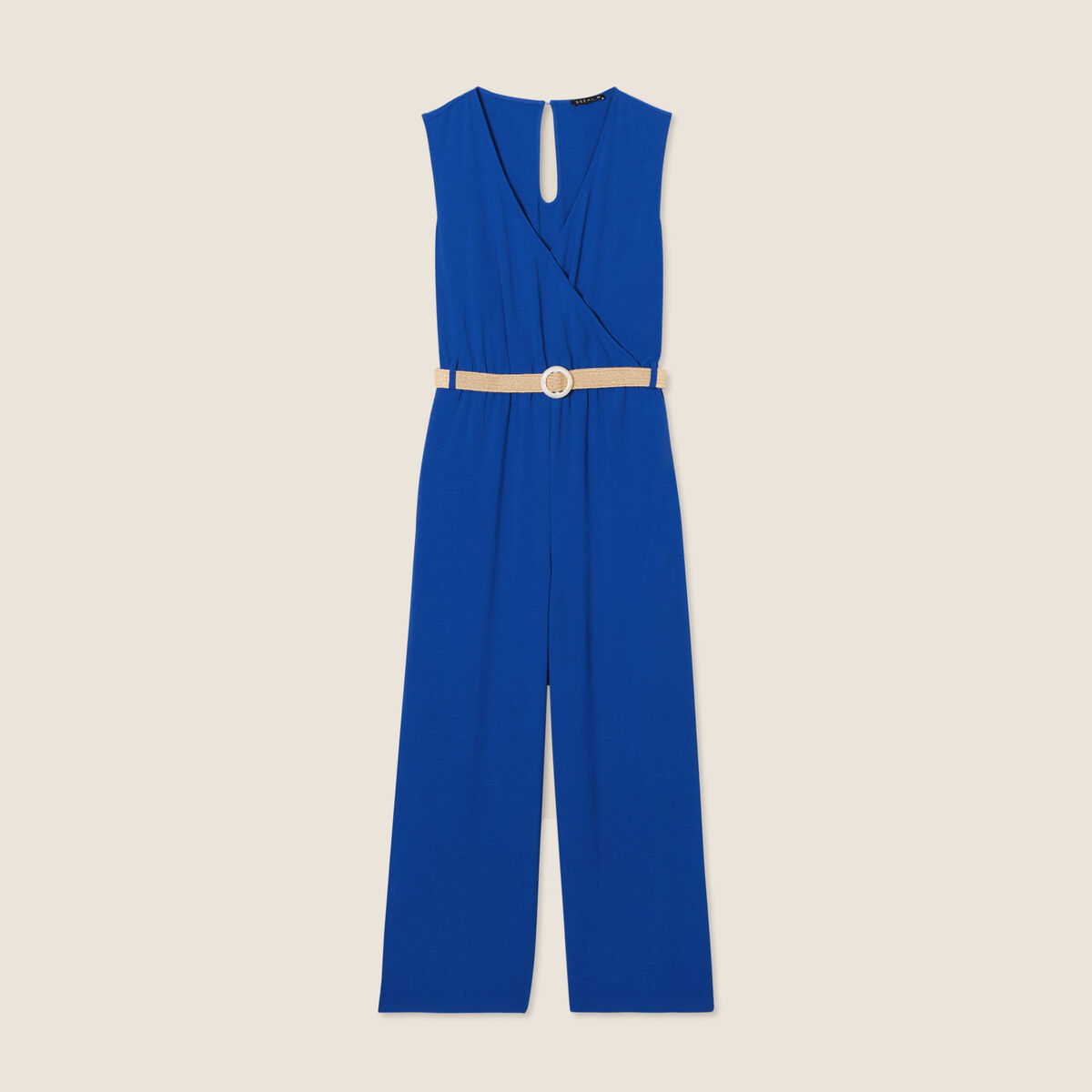 Combinaison pantalon fluide bleu electrique femme